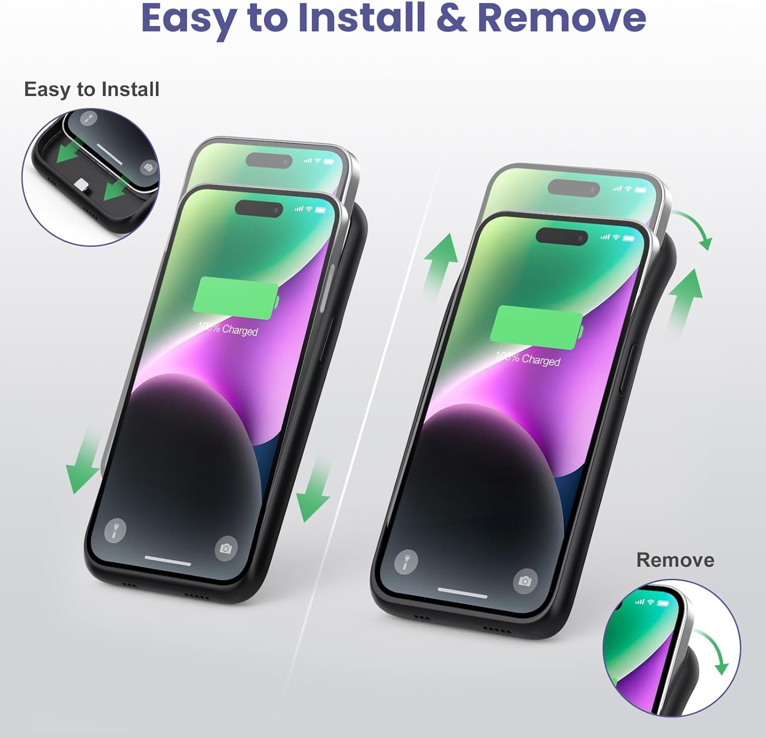 Battery Charger Case Power Bank Charging Cover For iPhone Air 17 16 15 14 13 12