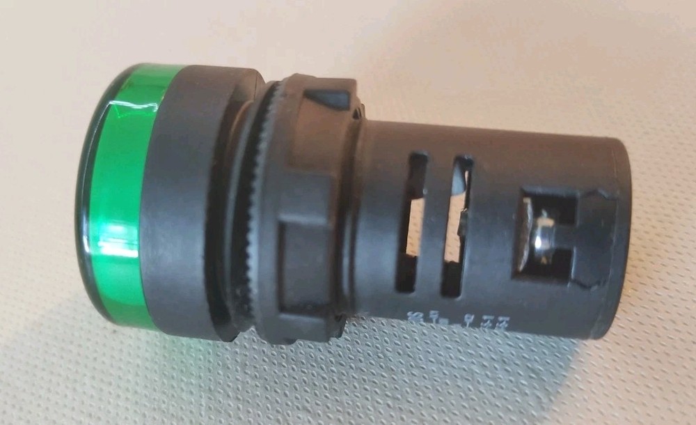 Green 22mm LED Pilot Light 110V. AC/DC