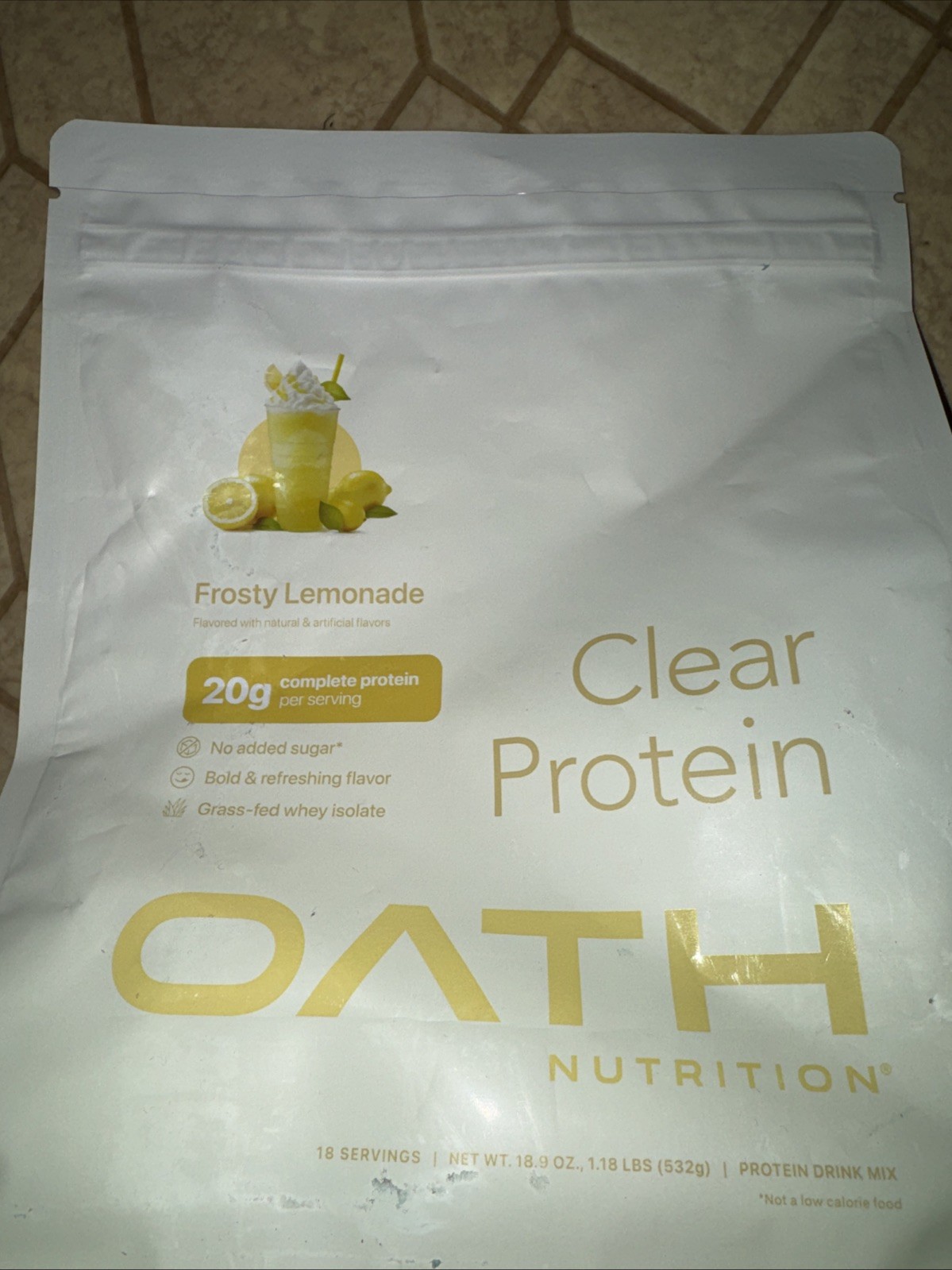 Oath Nutrition Clear Whey Protein Powder - Frosty Lemonade - 18 Servings Ex 8/27