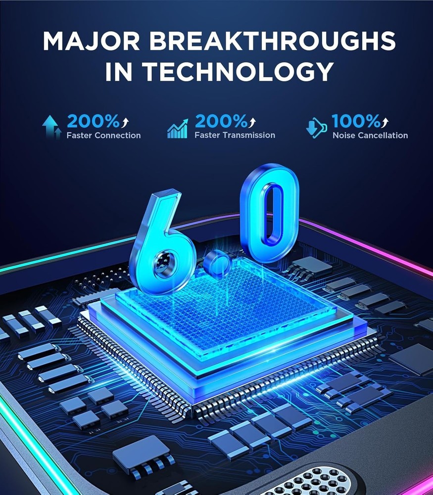 Bluetooth 6.0 AUX Car Adapter, Dual Mics Noise Cancellation, Plug-and-Play, Mult