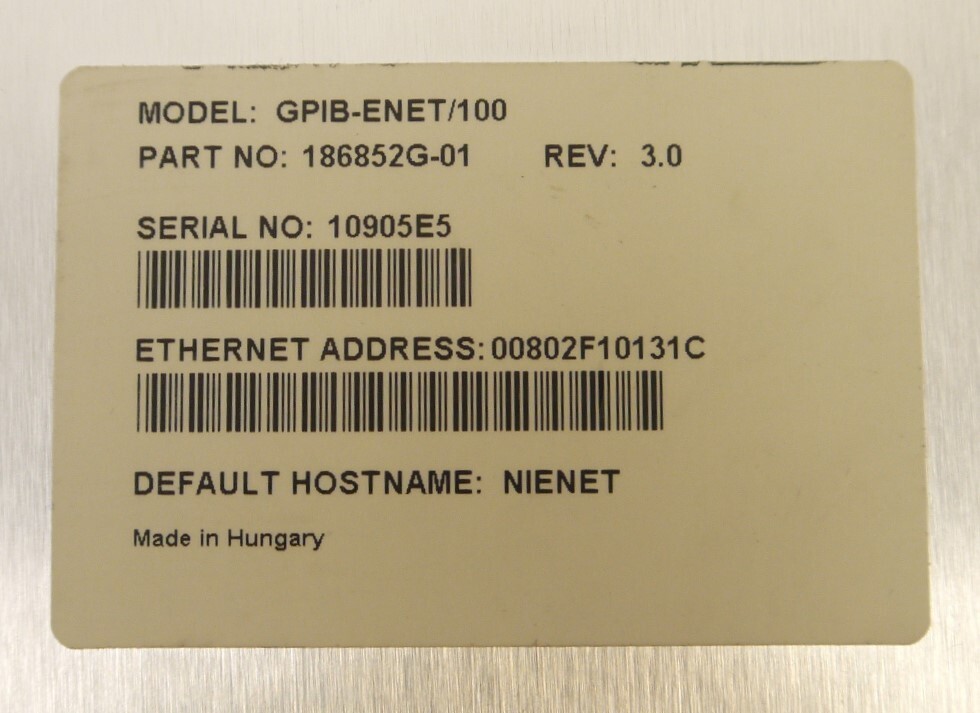 National Instruments GPIB-ENET/100 (186852G-01) Ethernet GPIB Controller