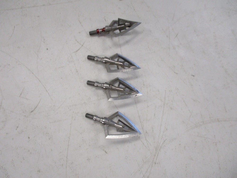 SOLID BROADHEAD ARCHERY 3/4" BLADE 100 GRAIN STANDARD THREAD SET OF (4)
