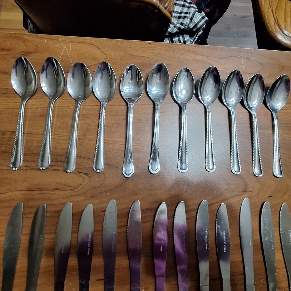 Stainless China Flatware Silverware - 44pc - Unbranded