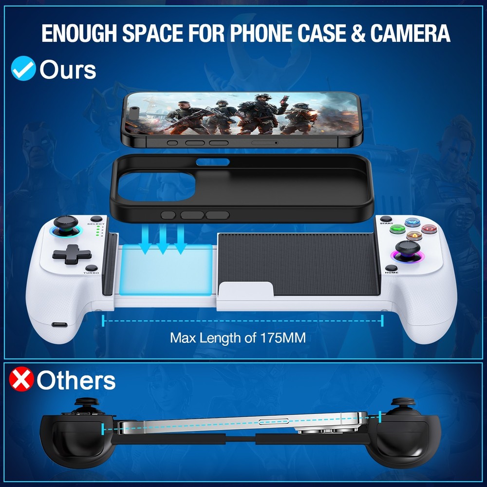 Wireless Mobile Phone Game controller Handheld Gaming Gamepad for iPhone/Android