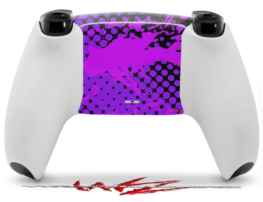 Skin Sony PS5 Controller Halftone Splatter Hot Pink Purple