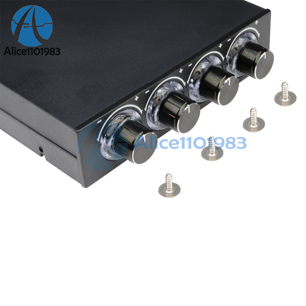 3.5" PC HDD CPU 4 Channel Fan Speed Controller Control Led Cooling Front Panel