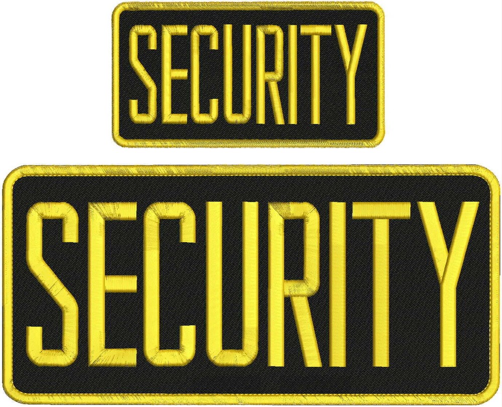 Security  Embroidery Patch 5x11 And 3x6hook on back