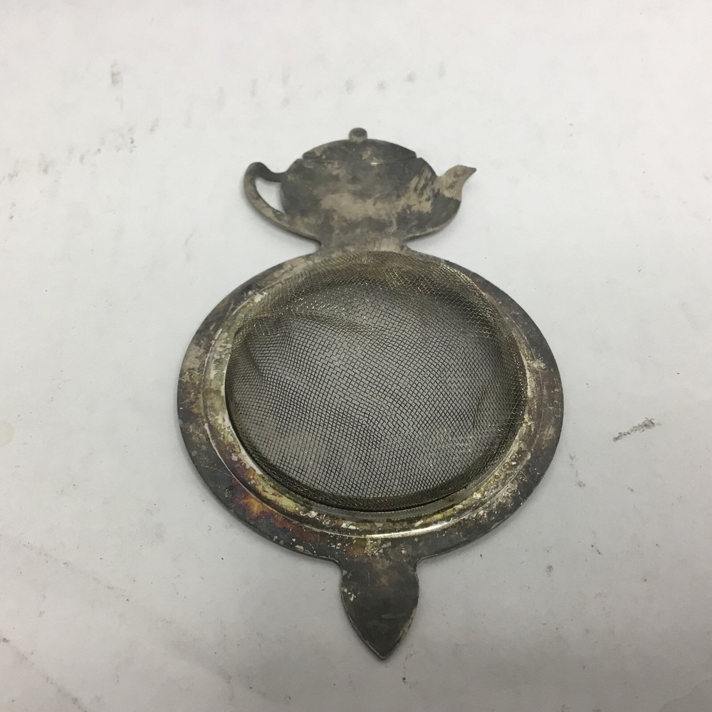 Vintage Silver Plated Tea Strainer Mesh Unmarked 5”