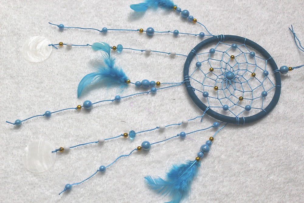DREAMCATCHER WINDCHIME BEADS SHELLS TURQUOISE COLOR