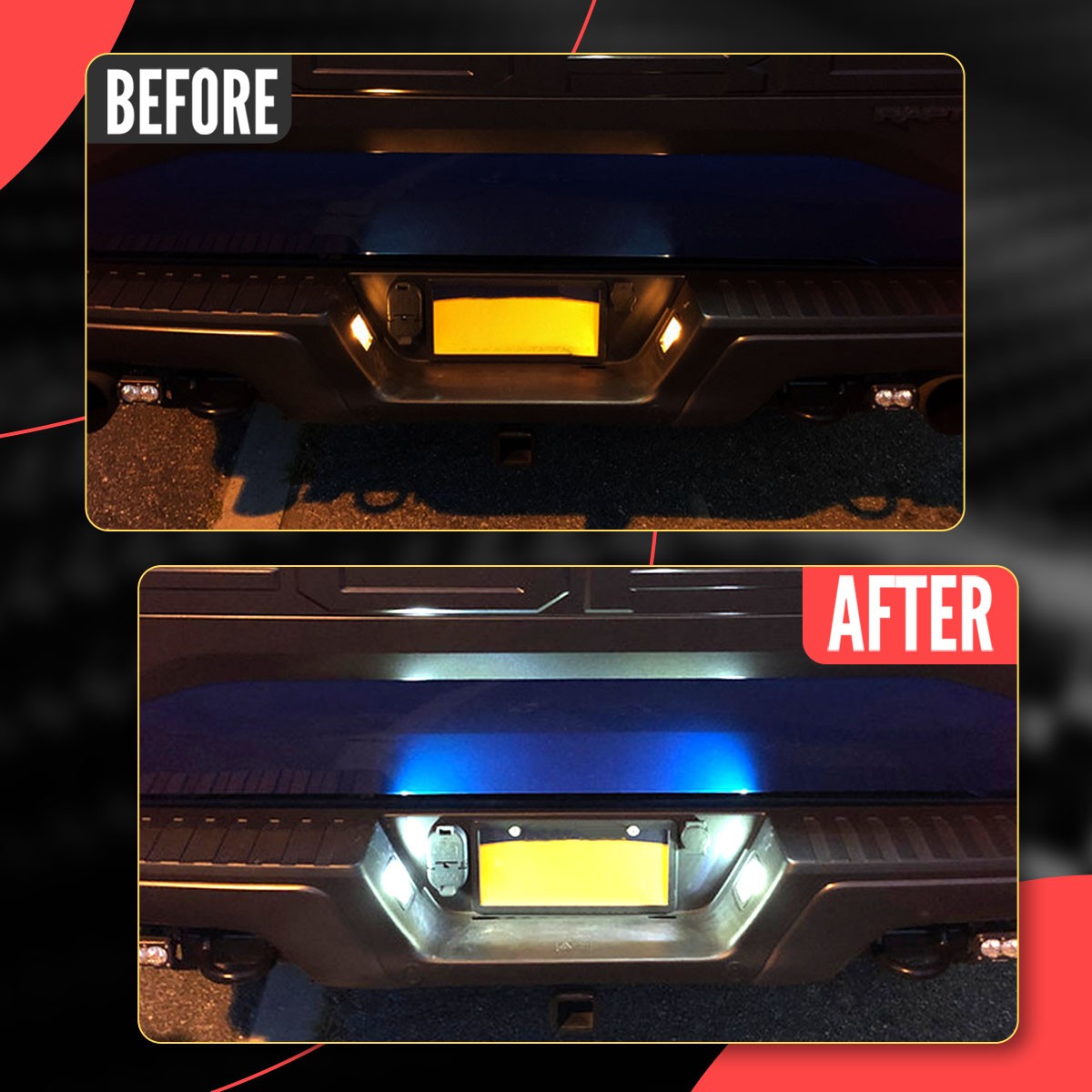 LED White License Plate Bumper Rear Tag Lights For Ford F-150 F150 Pickup 15-20