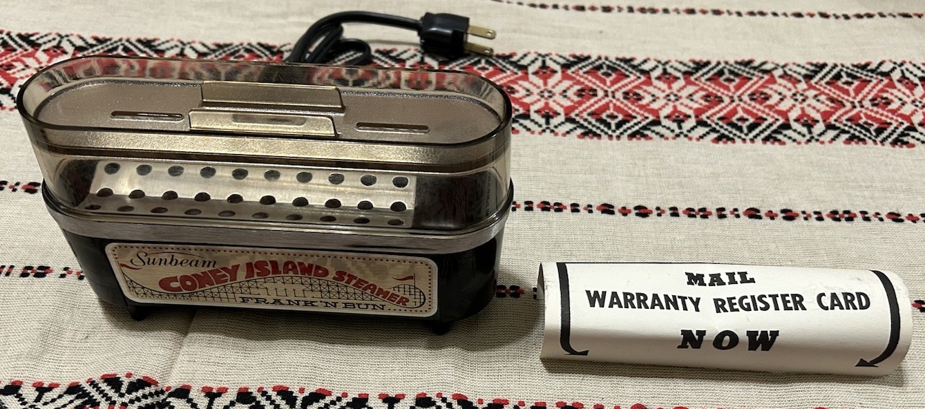 Vtg  Sunbeam Coney Island Frank‘ N Bun Hot Dog Steamer - WORKS