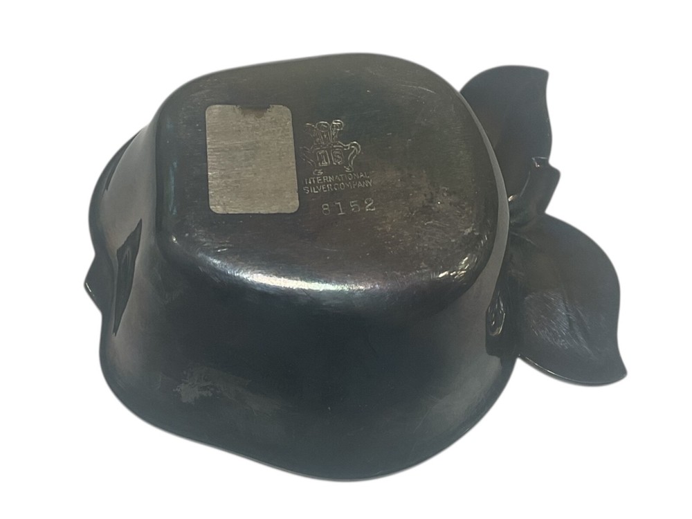 Silver Plated Apple Shaped Trinket Candy Dish International Silver Co