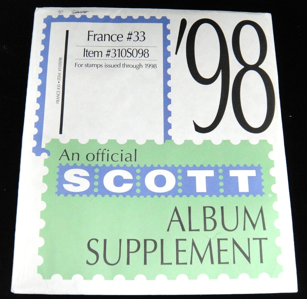 Scott 1998 France Specialty Stamp Album Supplement #33 Item 310S098 NOS
