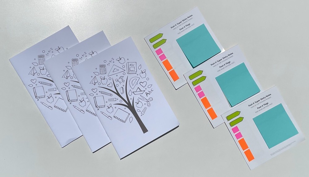 Staples Teacher Appreciation 3-Pack Notebooks and Post-it Notes and Flags Bundle