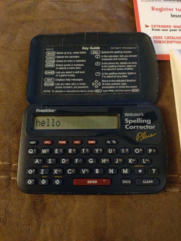 Vintage Franklin Webster's Spelling Corrector Plus Model NCS-101 1994-97