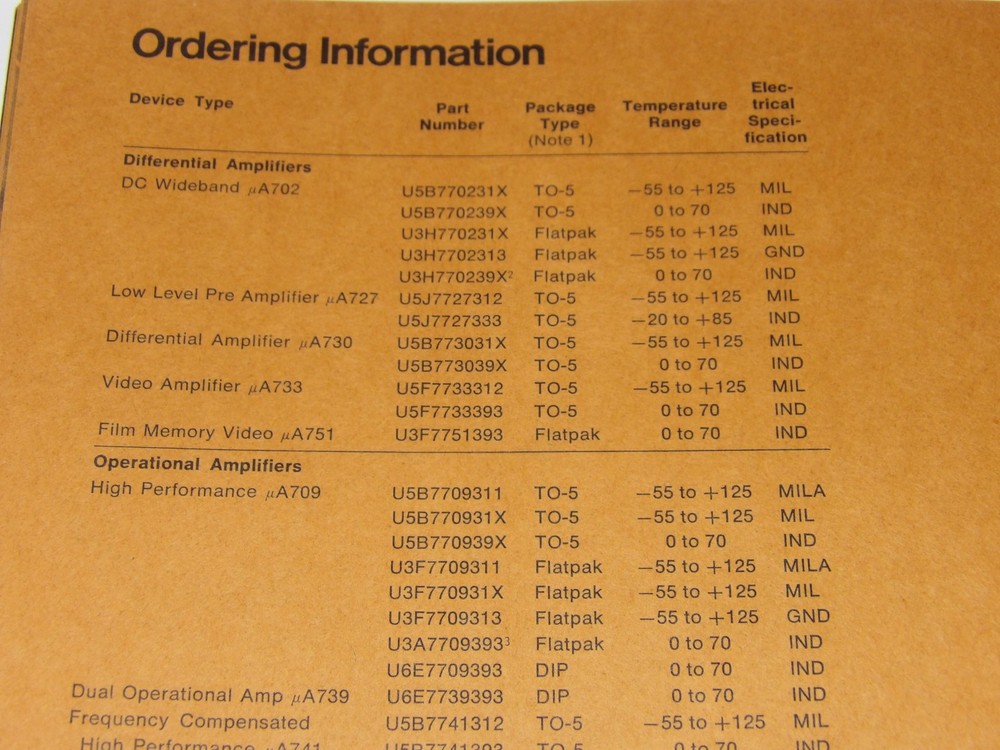 1968 FAIRCHILD SECOND GENERATION LINEAR INTEGRATED CIRCUITS BROCHURE/APPLICATION