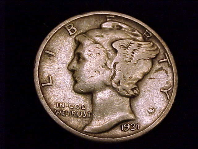 1931-P  Mercury Dime,  Fine grade