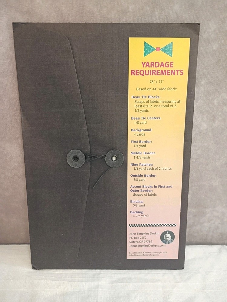 Beau Ties Quilt Pattern by John Simpkins 78" x 77" 2006