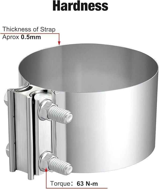 4Pack 5" inch Stainless Steel 304 Lap Joint Clamp Heavy Duty Exhaust Band Clamp