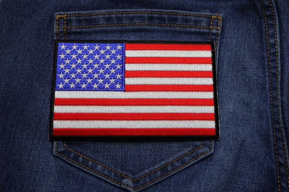 American Flag Patch with Black Borders - 5x3 inch - P5651
