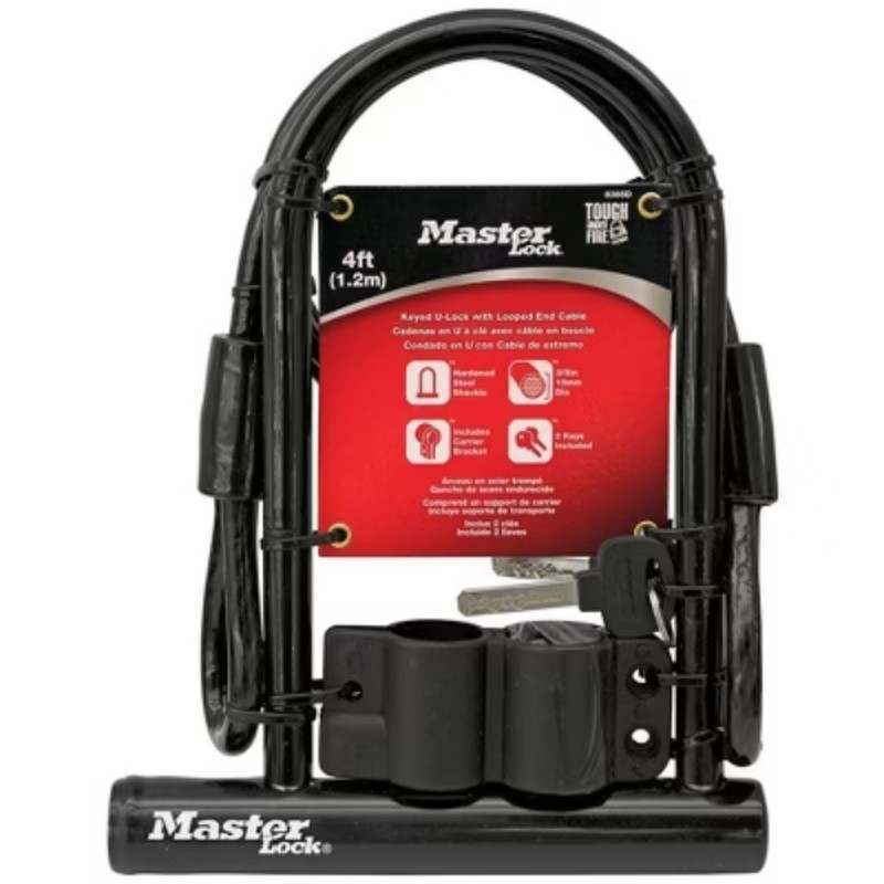 Lock 7.25" U Lock with Looped End Cable: Bike Security