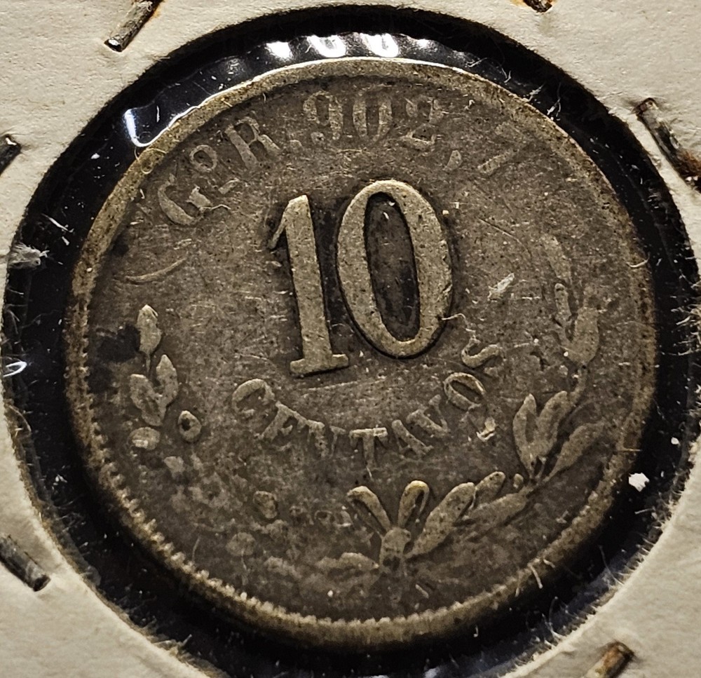 1890-Mo 10 Centavos México Mint State Nice Condition Silver Coin