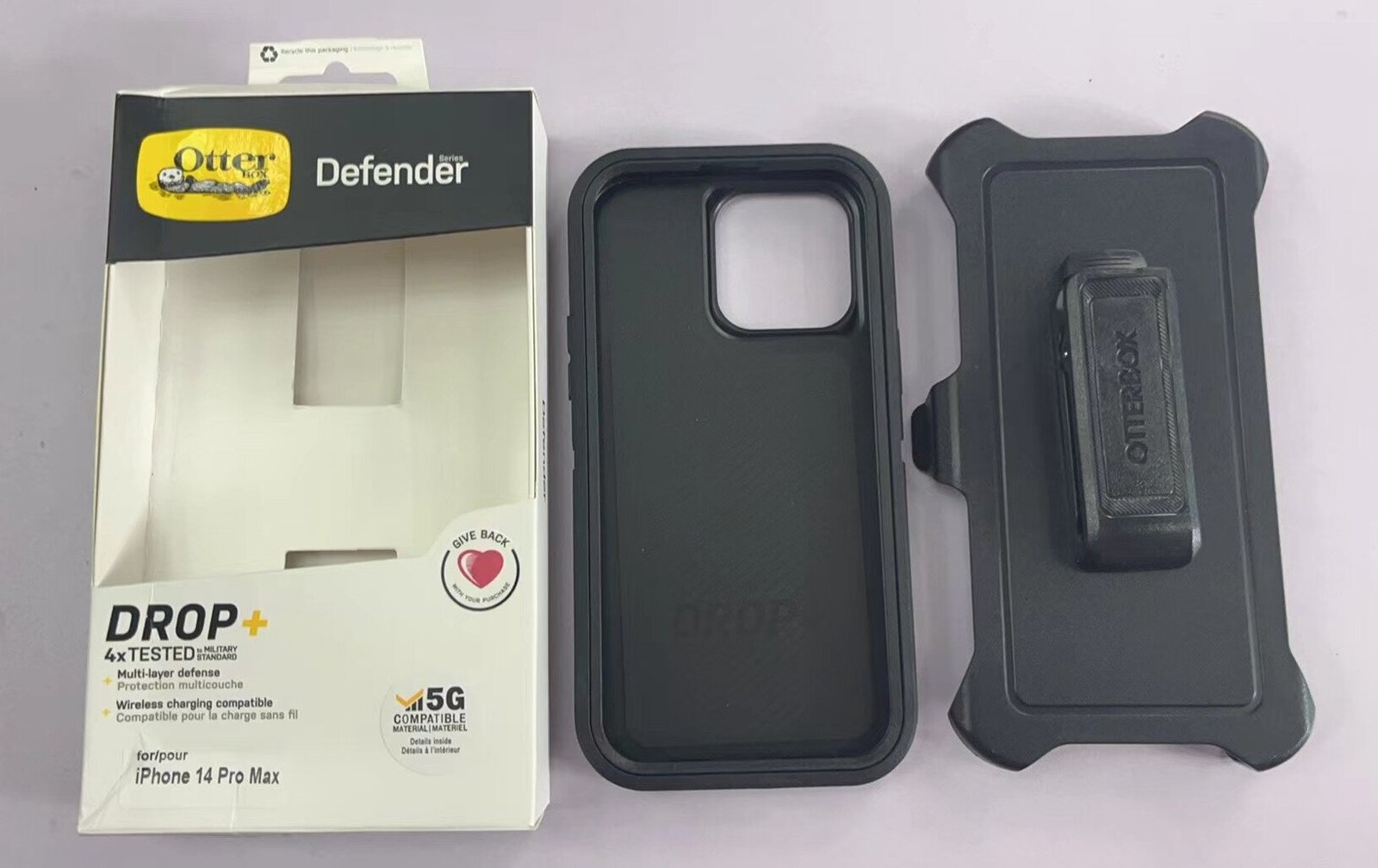 New OtterBox Defender Series Case With Holster For iPhone 14 Pro Max Only Black