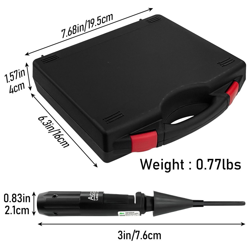 Professional Laser Bore Sight Kit, Green Sighter with 32 black