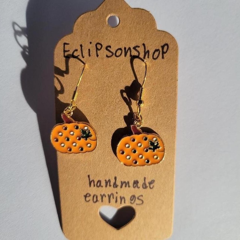 Handmade Gold Pumpkin Earrings