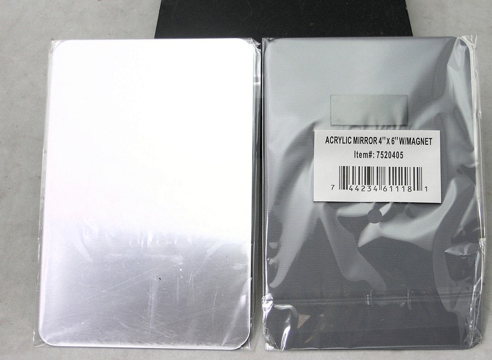 2 Pack Rectangular Magnetic Locker Mirror, Personal Makeup Mirror, 4 x 6 In