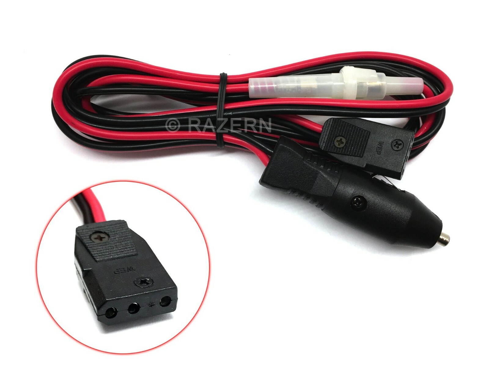 NEW Workman CB-3AP 3-Pin Radio Power Cord Cable with 12V Cigarette Lighter Plug