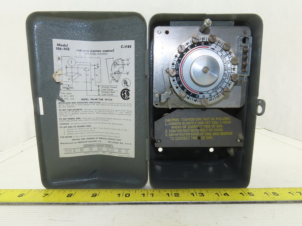 Paragon 306-MB Vintage Time Switch Electric 24 Hr. Timer