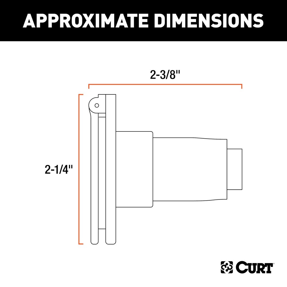 Curt-6-Way Round Connector Socket (Vehicle Side, Packaged)