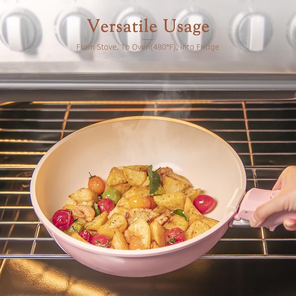 Stylish 21-Piece Oven Safe Cookware Set - Induction Ready & Space-Saving