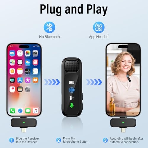 3 in 1 Wireless Lavalier Microphone for Android/Tablets/PC Intelligent Noise