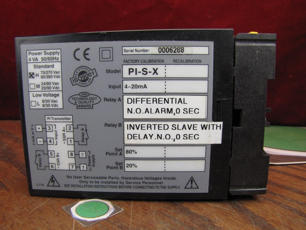 Systematic Programmable Isolating Dual Setpoint Alarm Unit w Socket Model PI-S-X