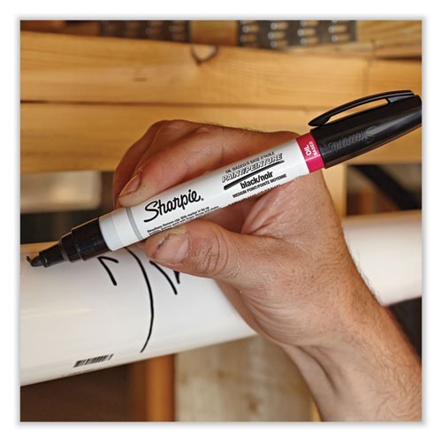 Sharpie 35549 Permanent Paint Marker, Medium Bullet Tip, Black, 2/Pack