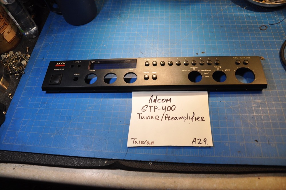 ADCOM GTP-400 Pre-Amplifier Replacement Parts Front Face Panel Plate