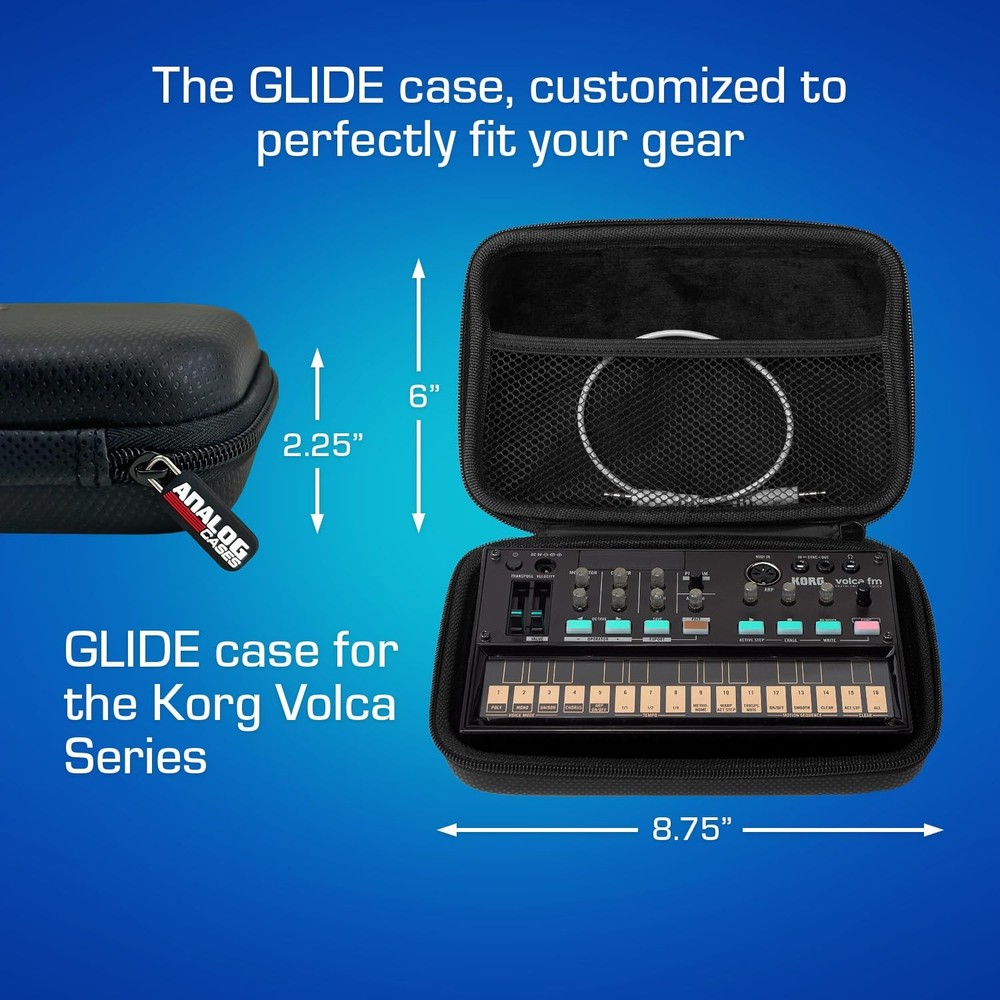 Korg Volca Case - Custom-Fitted Compact GLIDE Case for Travel