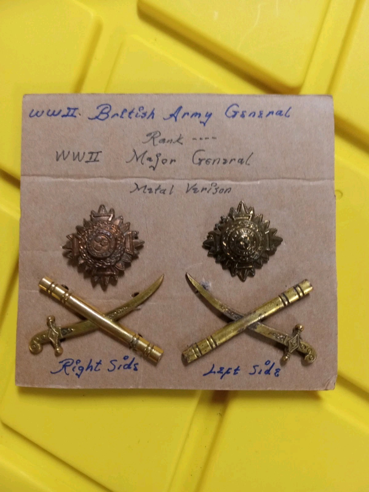 WW1 WW2 British Canadian Generals Cross Sword and Baton Shoulder Rank Insigni...