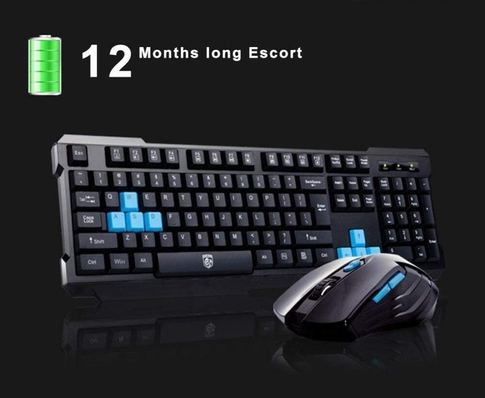 Combo De Teclado Y Mouse, Teclado Inalambrico Multimedia Resistente Agua