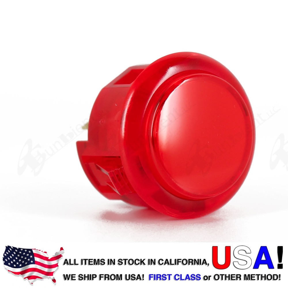 Sanwa Original OBSC-30 Red Translucent Push Button JAMMA guitar killswitch