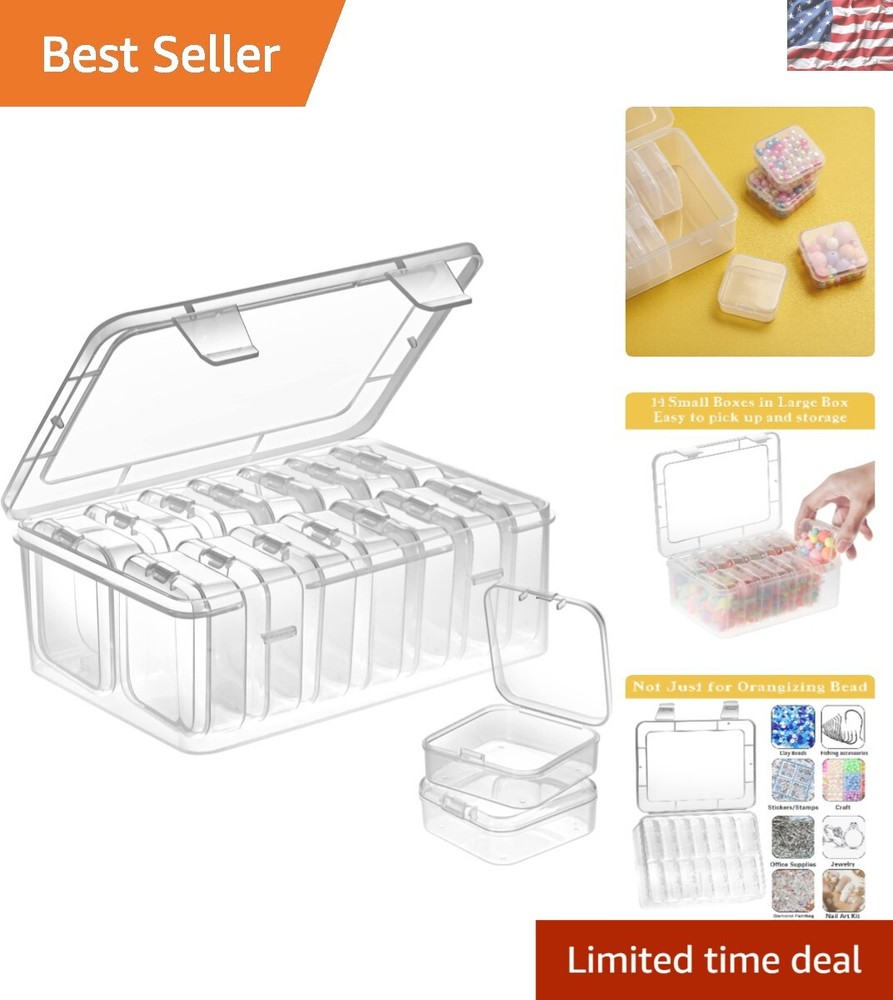 Craft Supply Storage Solution - 15 Transparent Cases for Beads & Accessories