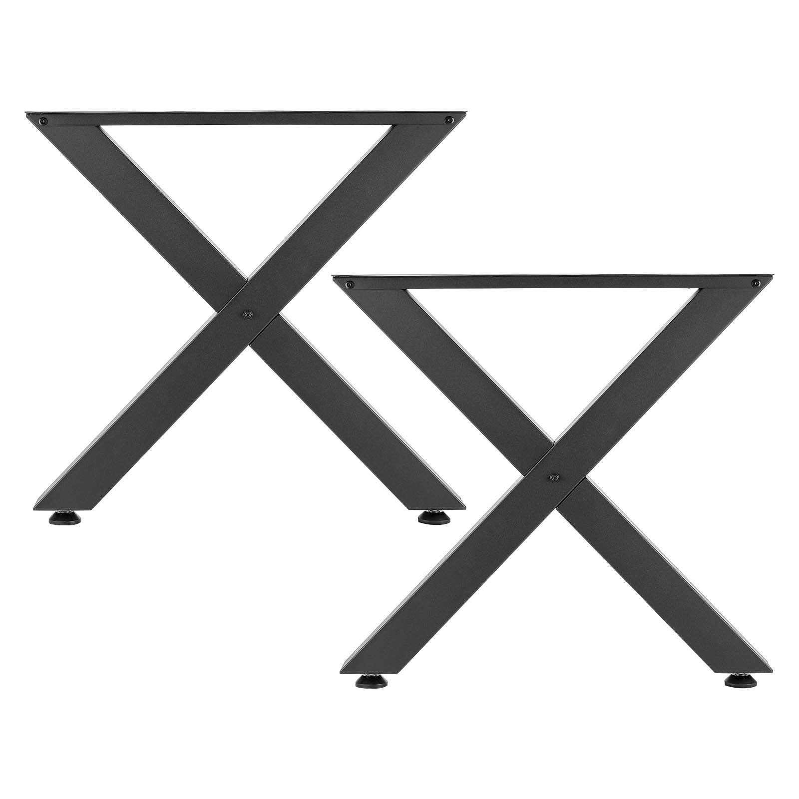 VEVOR Steel Table Legs 29.5 x 31.1 in X Frame 2204 lbs Heavy Duty Set of 2 Black