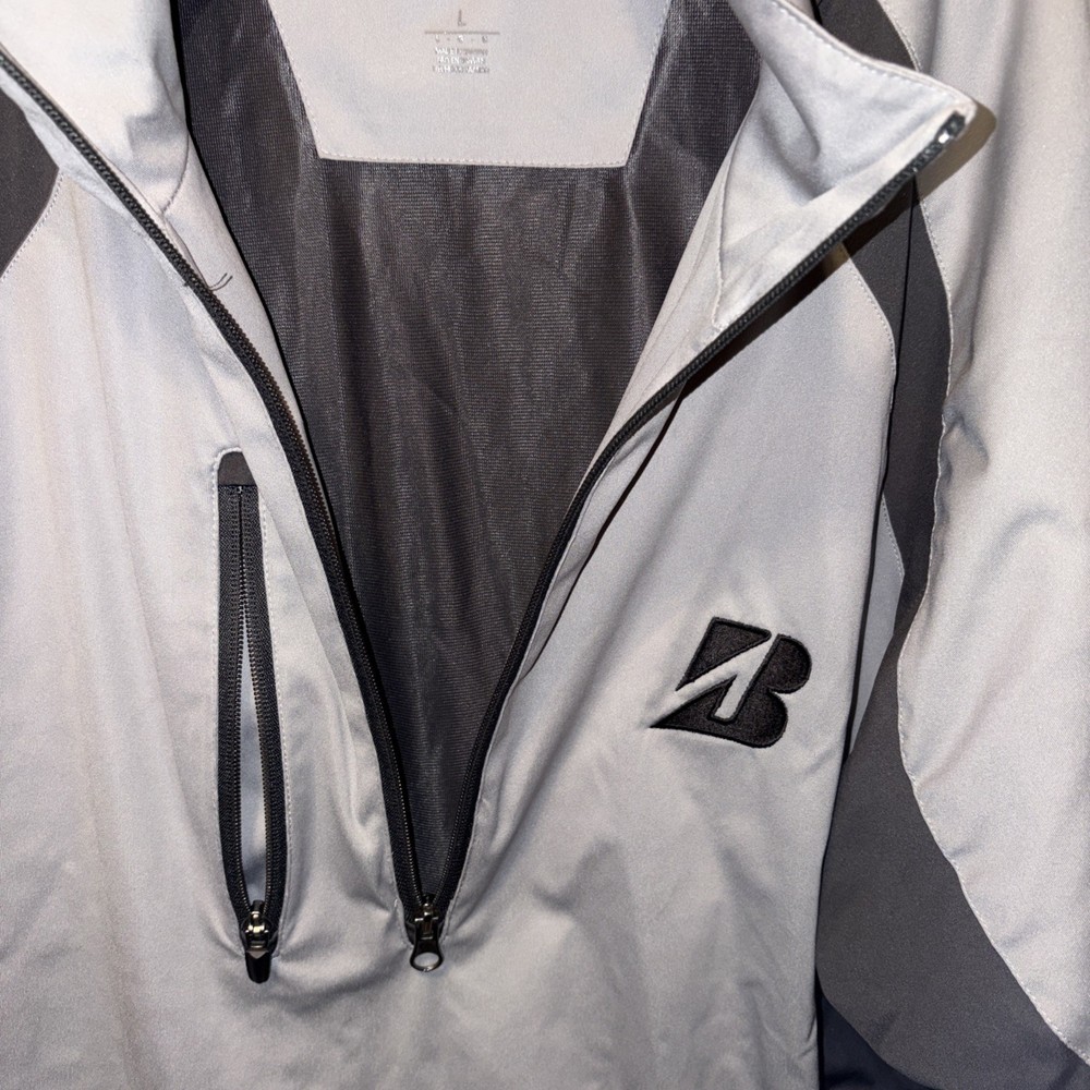 Antigua Rendition Zip Golf Jacket Bridgestone Logo Size L Excellent Shape