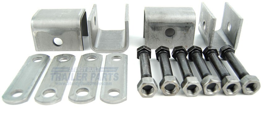Weld On Utility Trailer Single Axle Leaf Spring Hanger Kit for Double Eye Spring