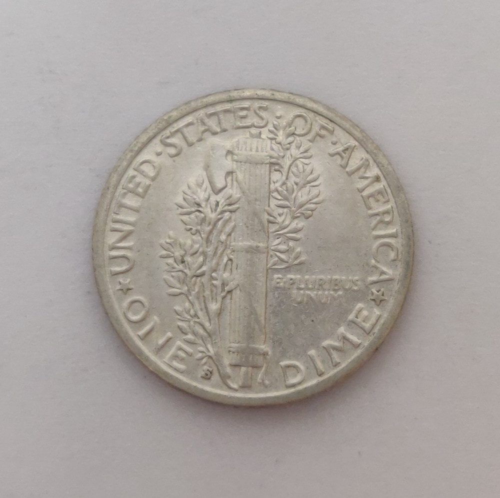 1931-S MERCURY DIME XF