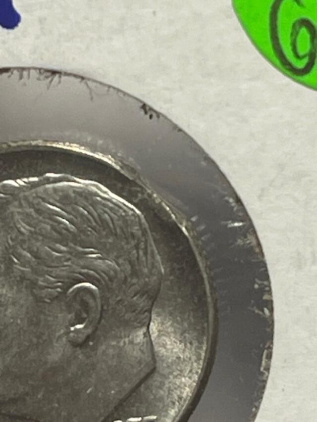 1955 & 1959 Roosevelt Dime - SILVER -CLIPPED - ERROR!