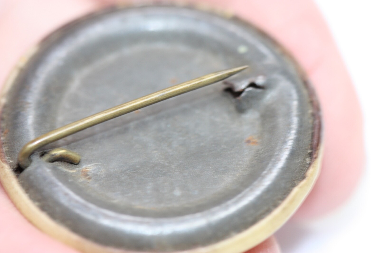 1890s Celluloid Photo Button USV Infantry Officer Indiana National Guard Pin