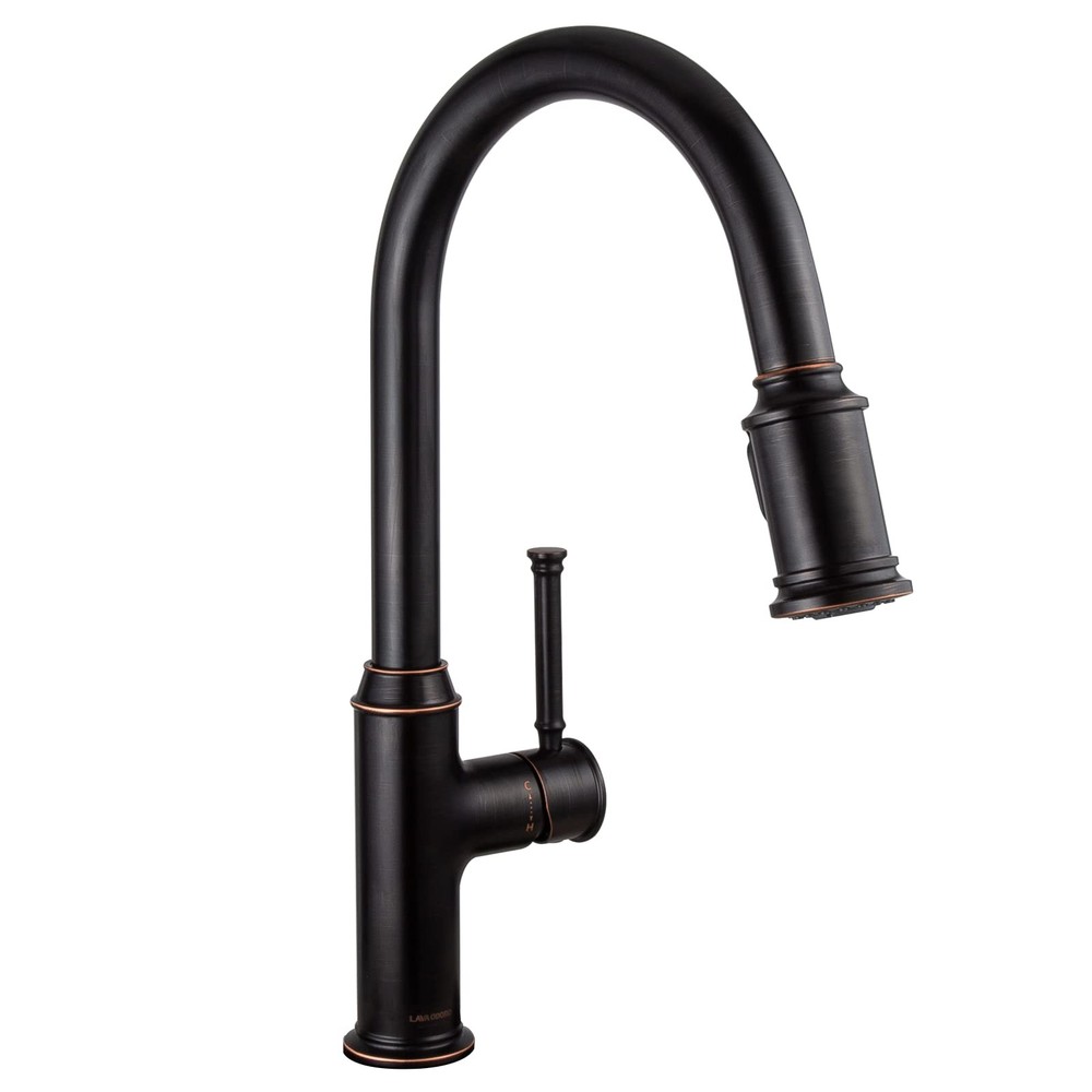 Oil Rubbed Bronze Kitchen Faucet with Pull Down Sprayer, Single Handle Kitche...